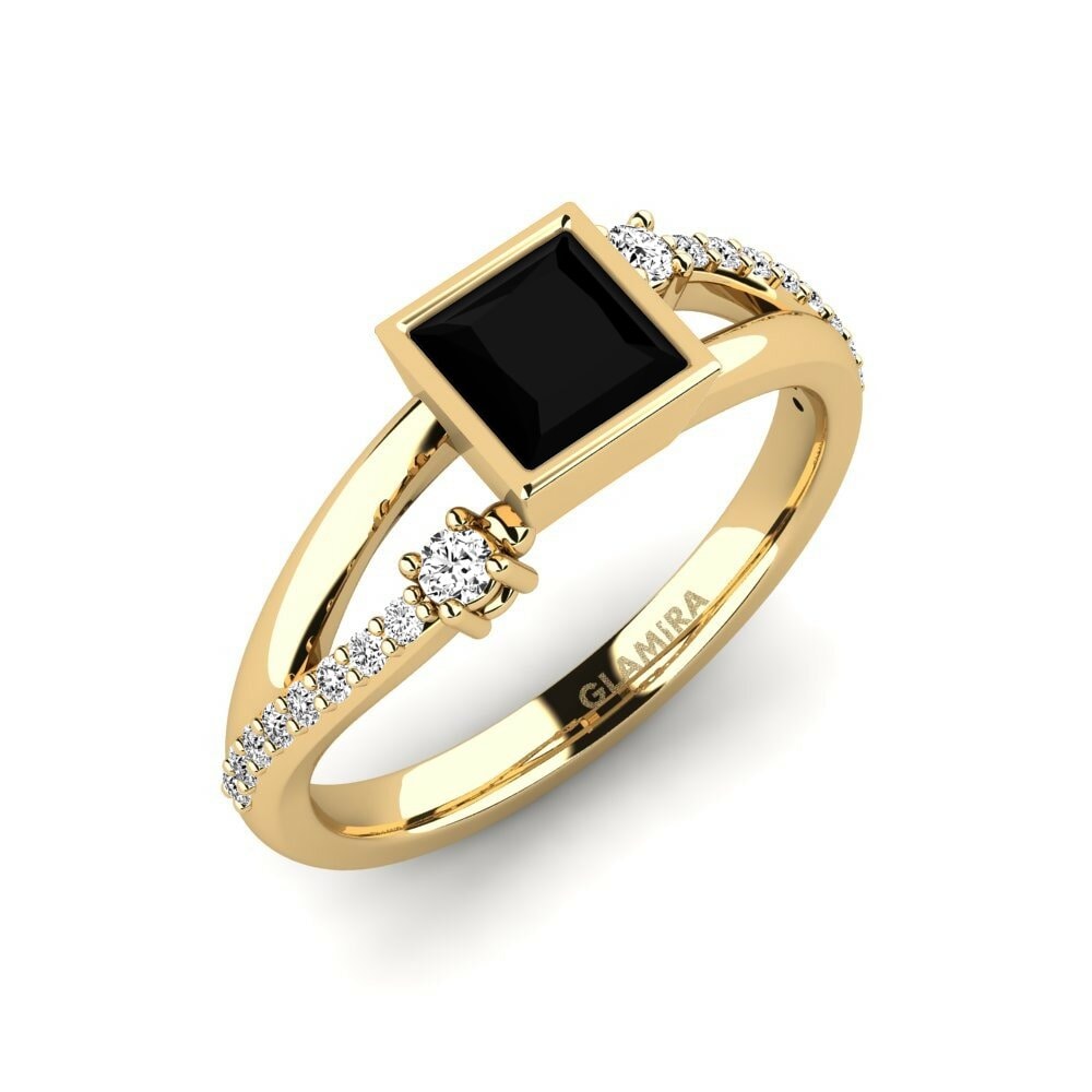 Black Onyx Engagement Ring Beriyman - Princess