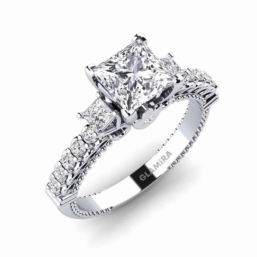 Vintage Engagement Rings Bernadina 925 Silver Diamond
