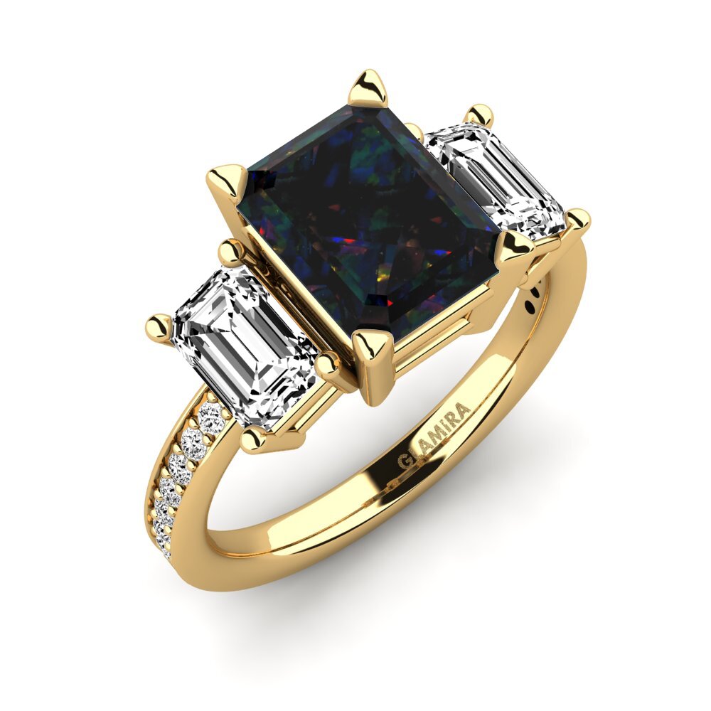 Schwarzer Opal Verlobungsring Bernie