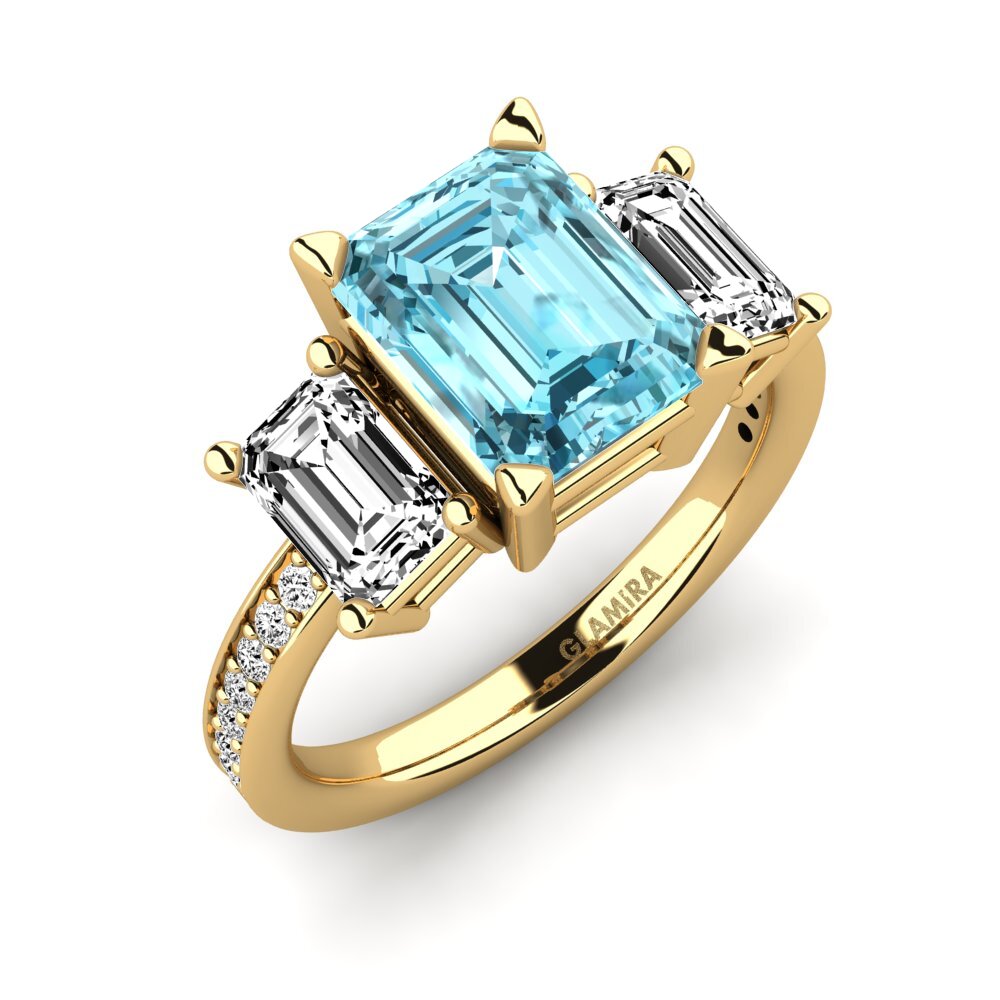Blauer Zirkon Verlobungsring Bernie