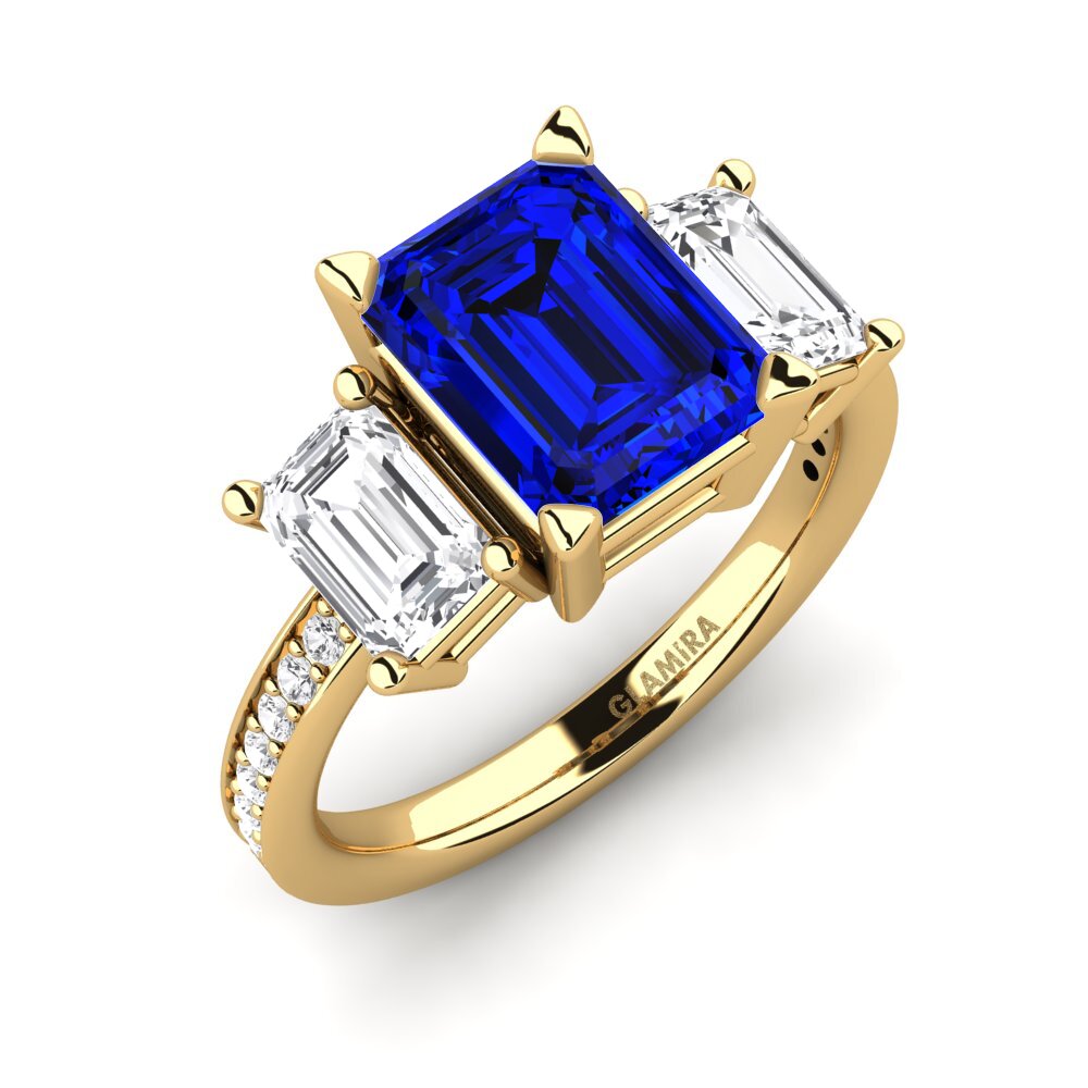 Sapphire (Lab Created) Engagement Ring Bernie