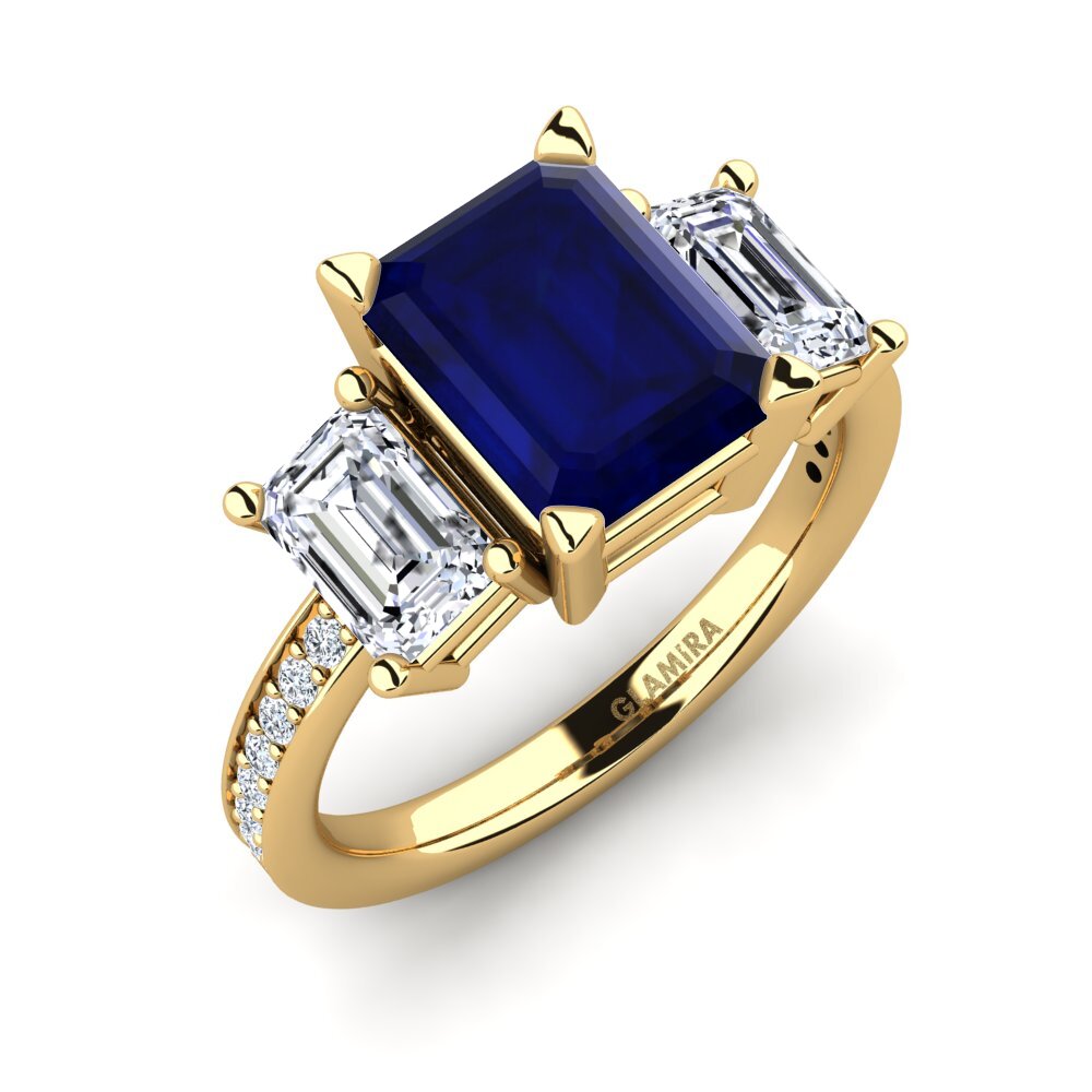 Esmeralda Zafiro Anillo de compromiso Bernie