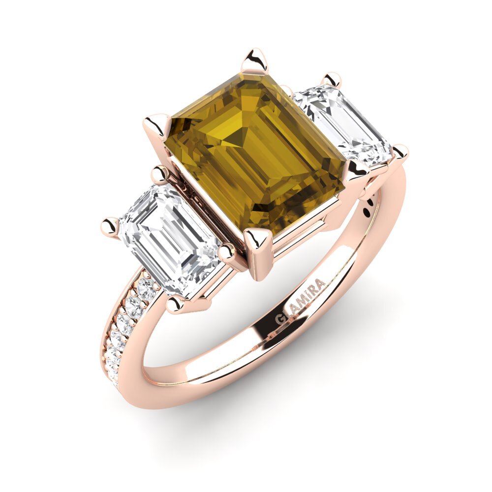 9k Oro Rosa Anillo de compromiso Bernie
