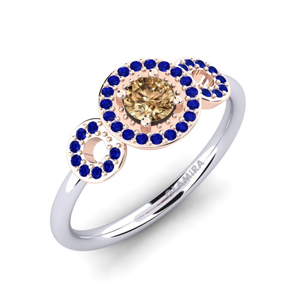18ct White & Rose Gold Engagement Ring Berniss