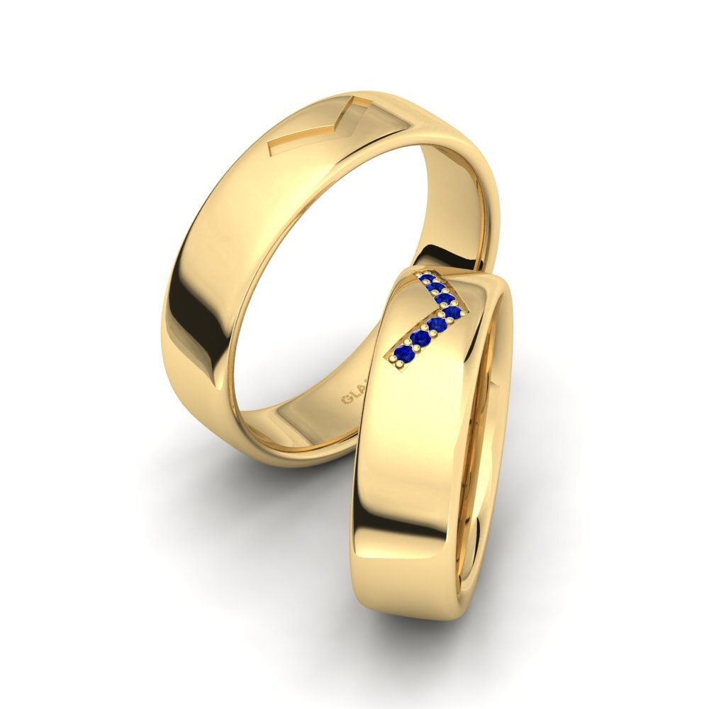 18K Geel Goud Saffier Ringen Berrila SET