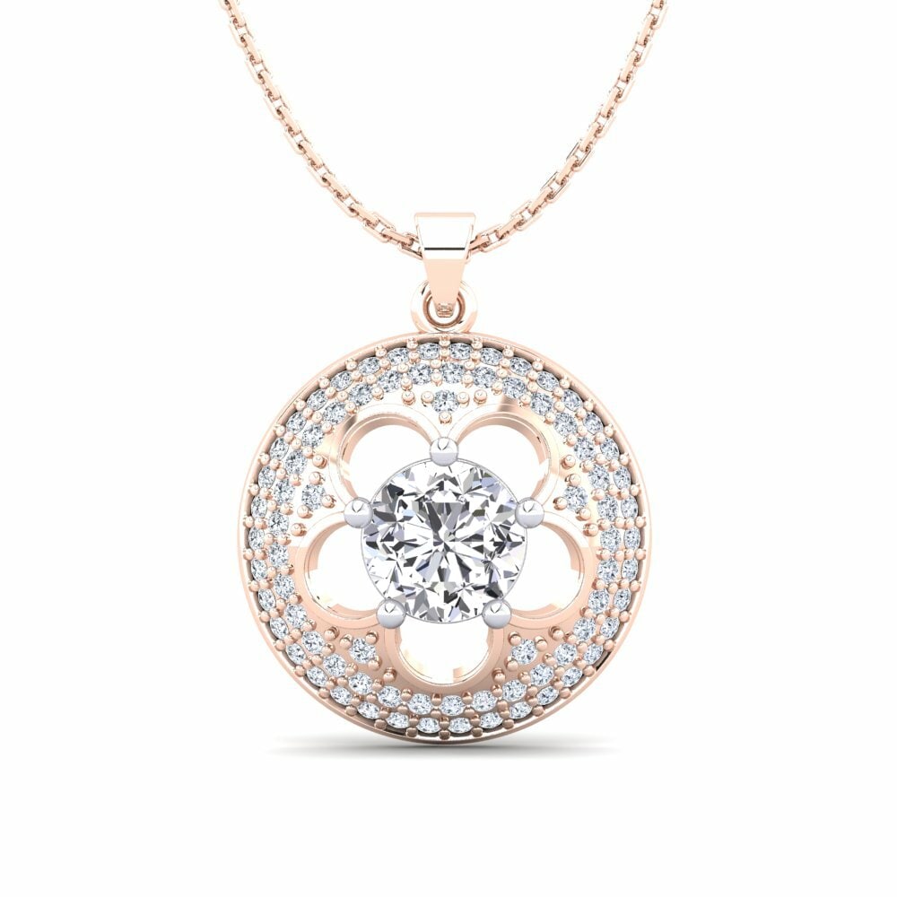 9ct Rose & White Gold Women's Pendant Bertina