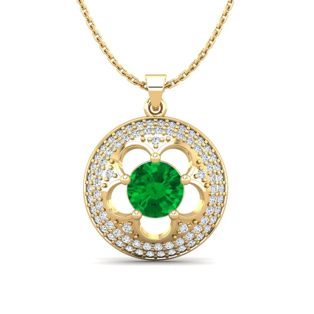 Emerald (Lab Created) Women's Pendant Bertina