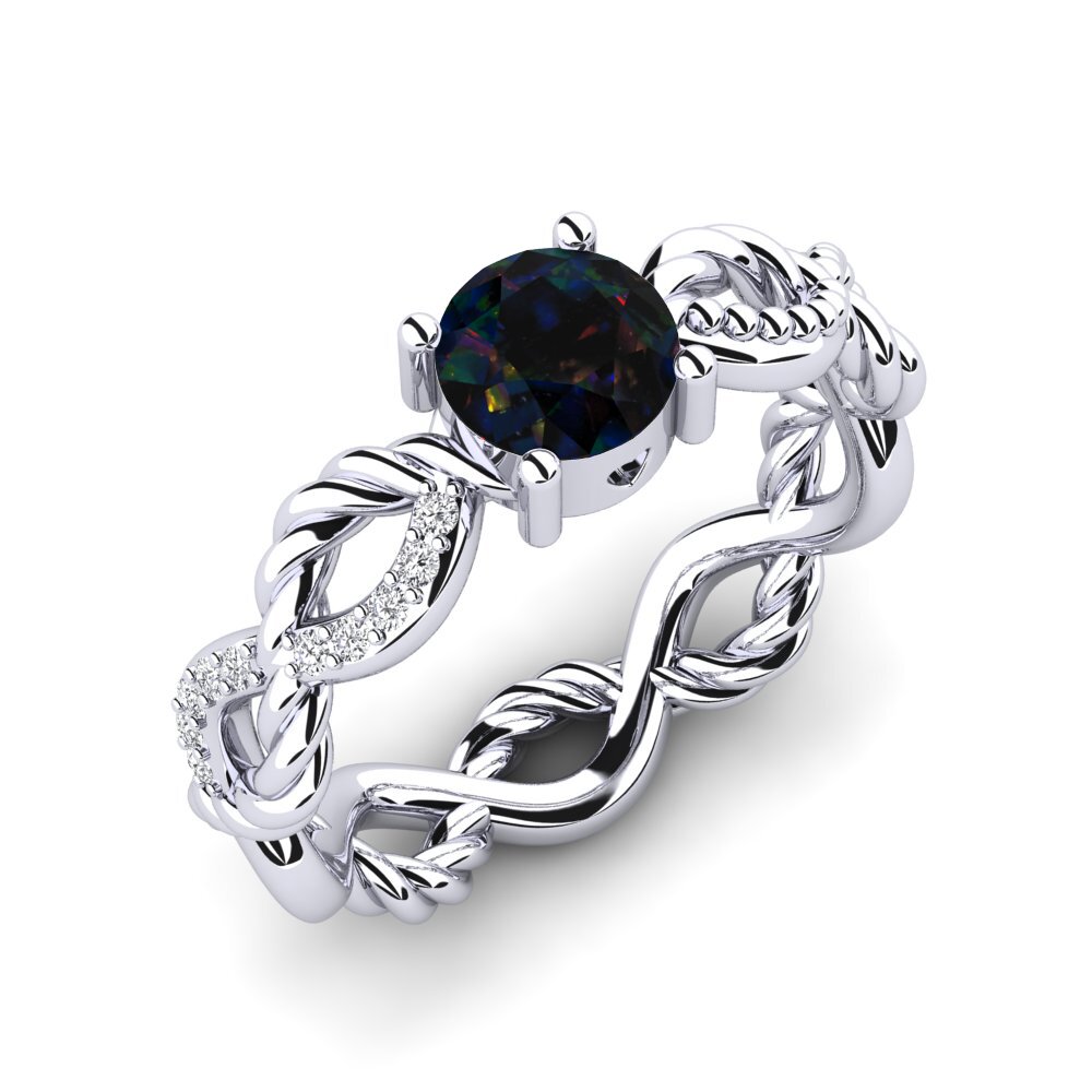 Black Opal Engagement Ring Beta
