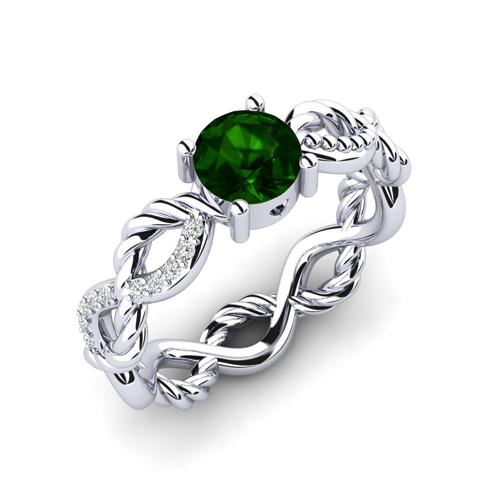 Green Tourmaline Engagement Ring Beta