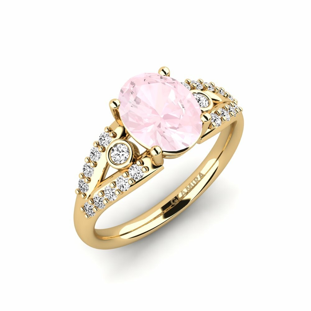 Rose Quartz Engagement Ring Betella - Oval
