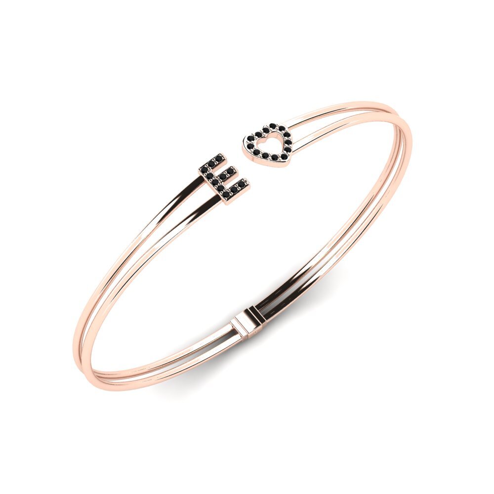 14ct Rose Gold Black Diamond Women's Bracelet Bethany