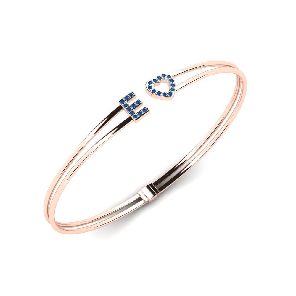 14ct Rose Gold Dark Blue Zirconia Women's Bracelet Bethany