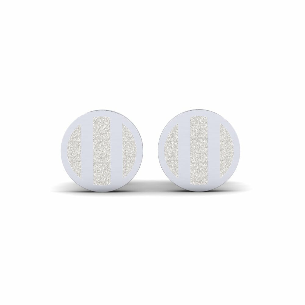14k Oro Blanco Pendientes Betrouwen Daughter