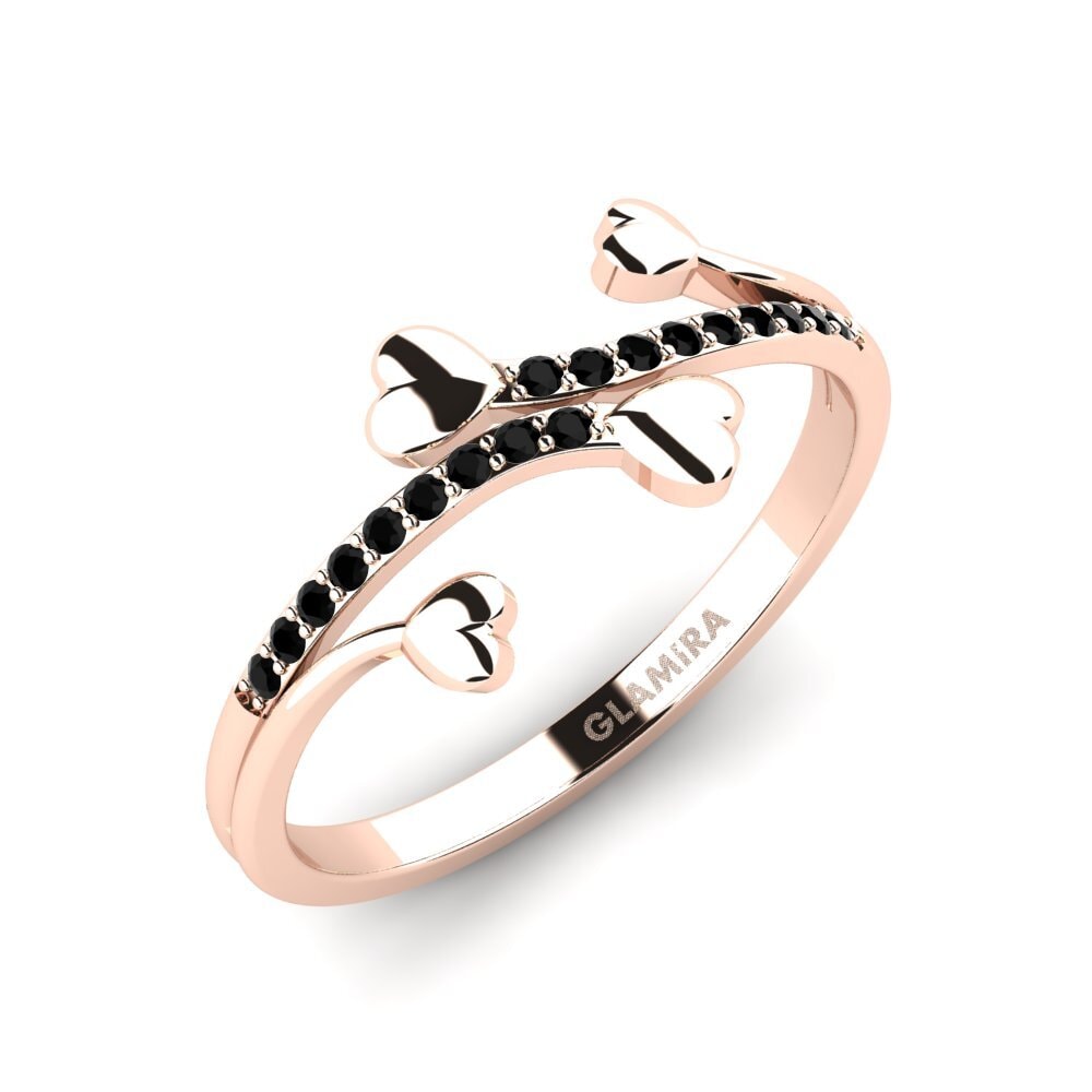 Oro Rosso 375 Onice Nero Anello Bettae