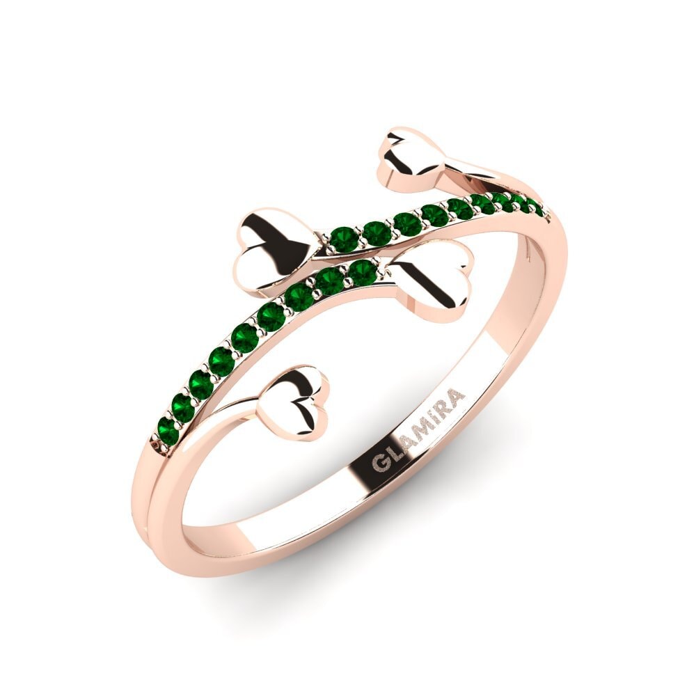 14ct Rose Gold Green Zirconia Ring Bettae
