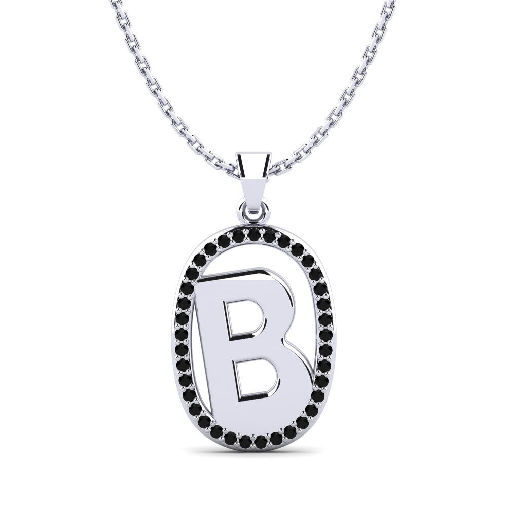 Weiß-Silber Schwarzer Diamant Damen anhänger Bettye B