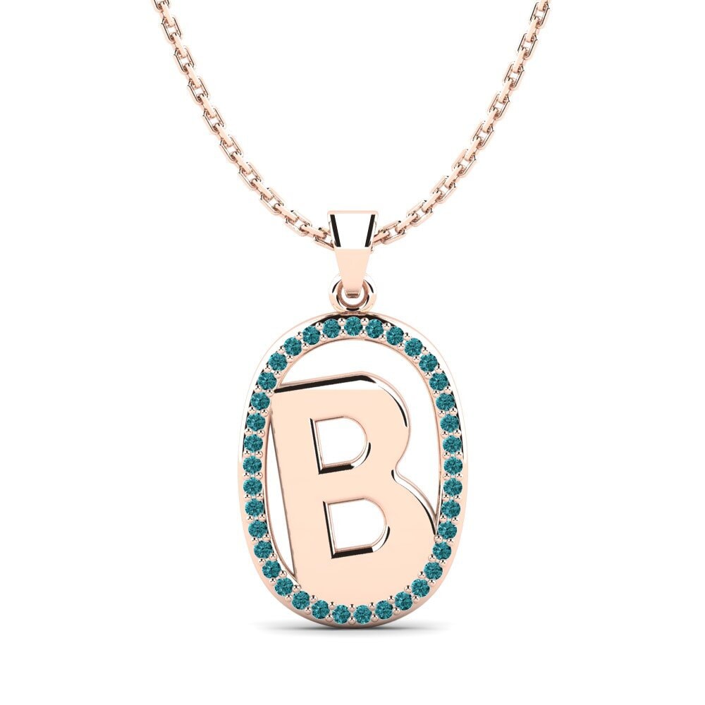 Rotgold 585 Blauer Diamant Damen anhänger Bettye B