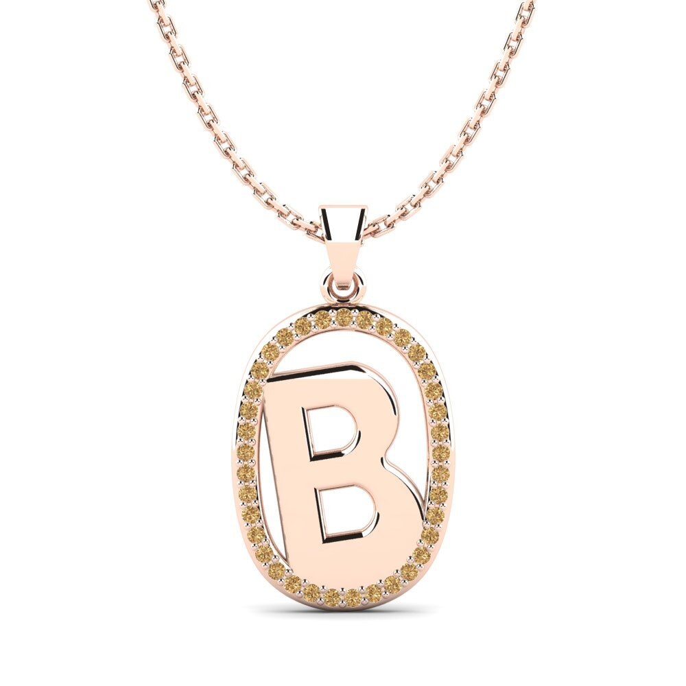 Rotgold 585 Brauner Diamant Damen anhänger Bettye B
