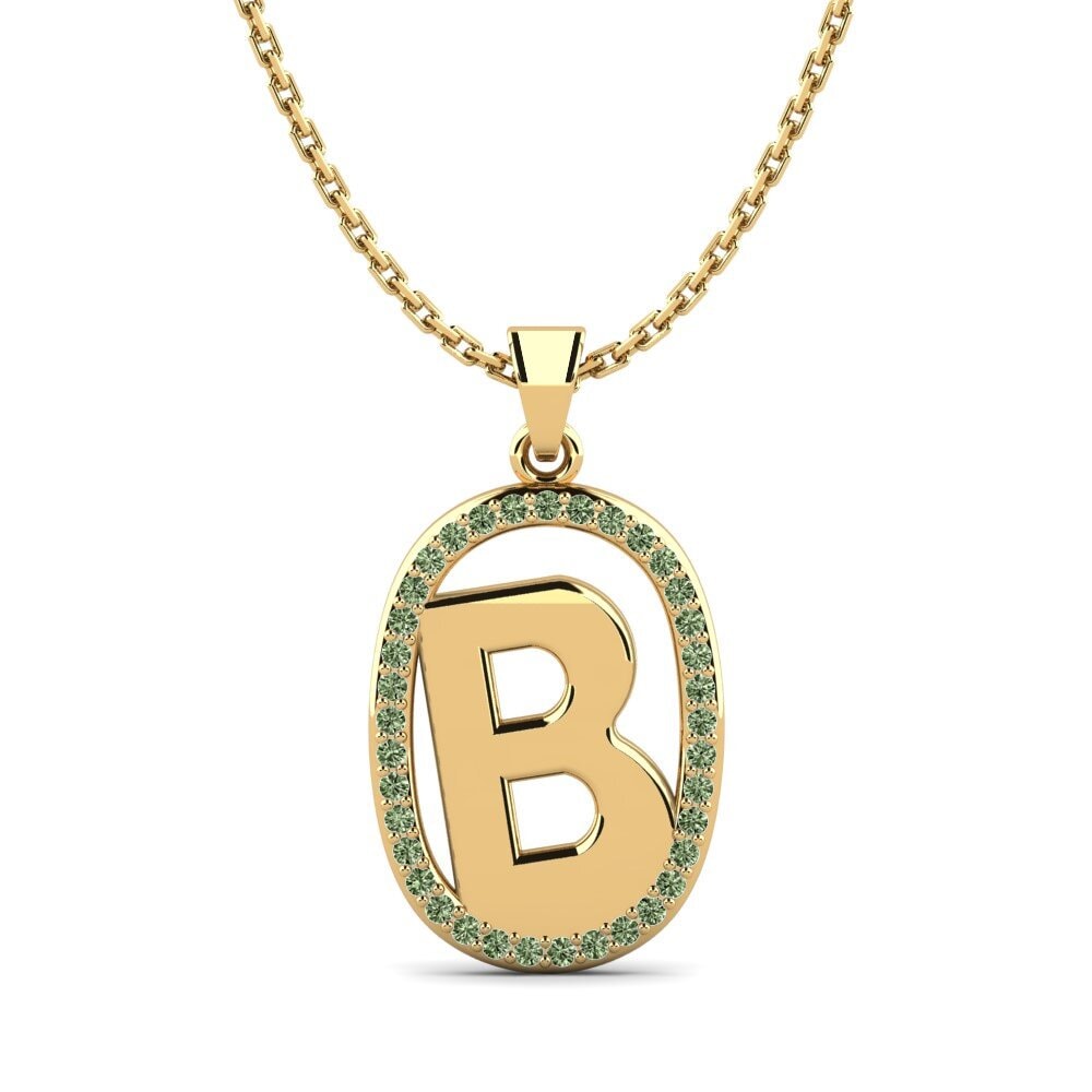 14k Oro Amarillo Diamante Verde Colgante de Mujer Bettye B