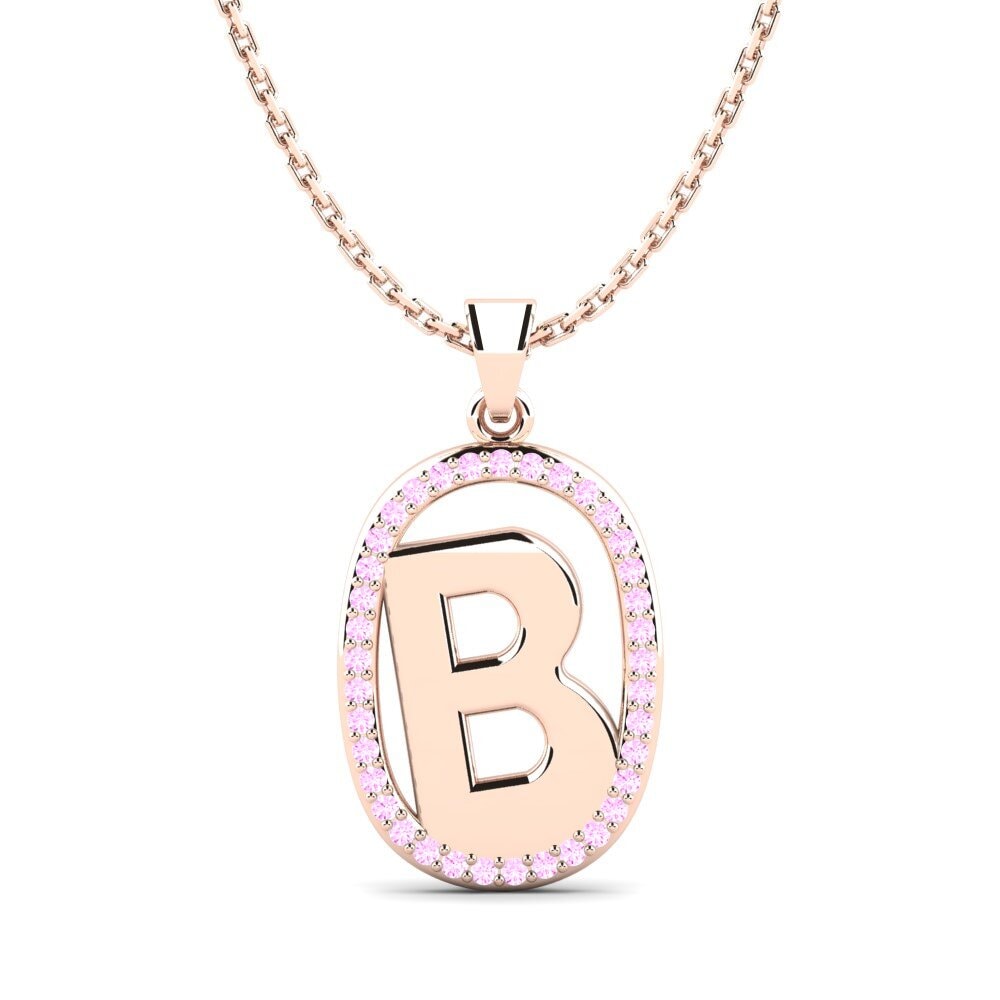Rotgold 585 Rosa Saphir Damen anhänger Bettye B