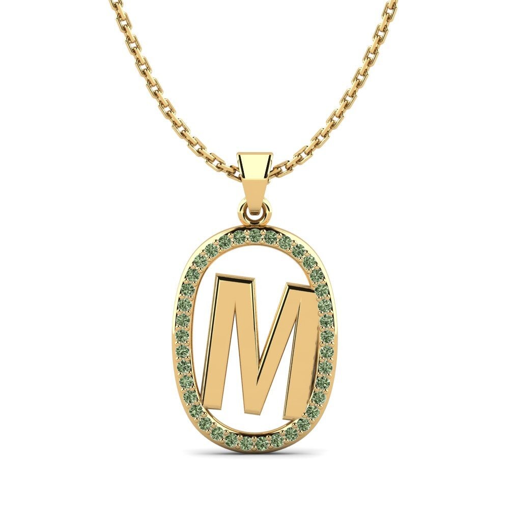 14k Oro Amarillo Diamante Verde Colgante de Mujer Bettye M