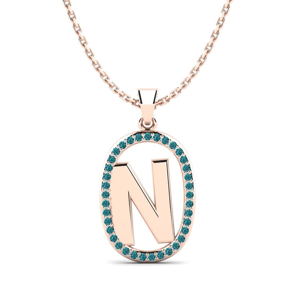 Rotgold 585 Blauer Diamant Damen anhänger Bettye N