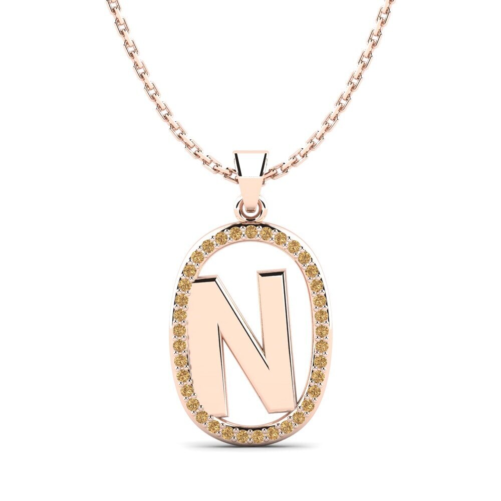 Rotgold 585 Brauner Diamant Damen anhänger Bettye N
