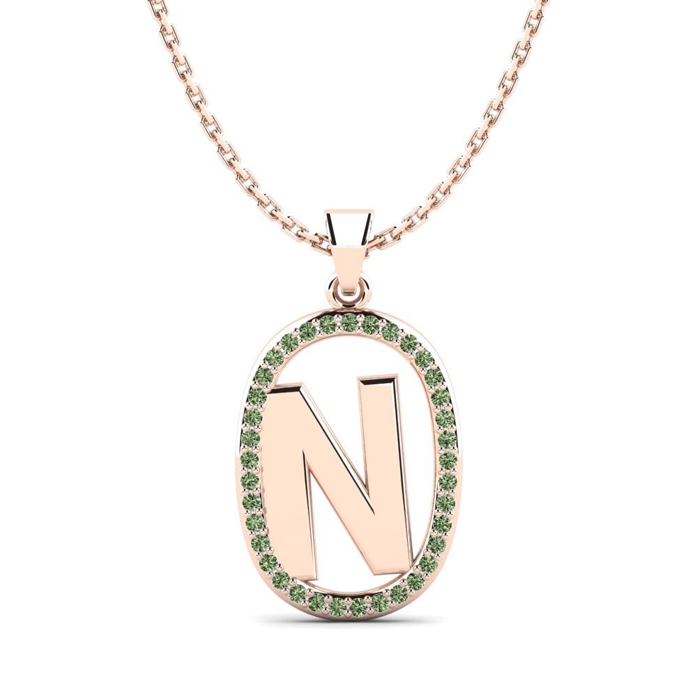 Rotgold 585 Grüner Diamant Damen anhänger Bettye N