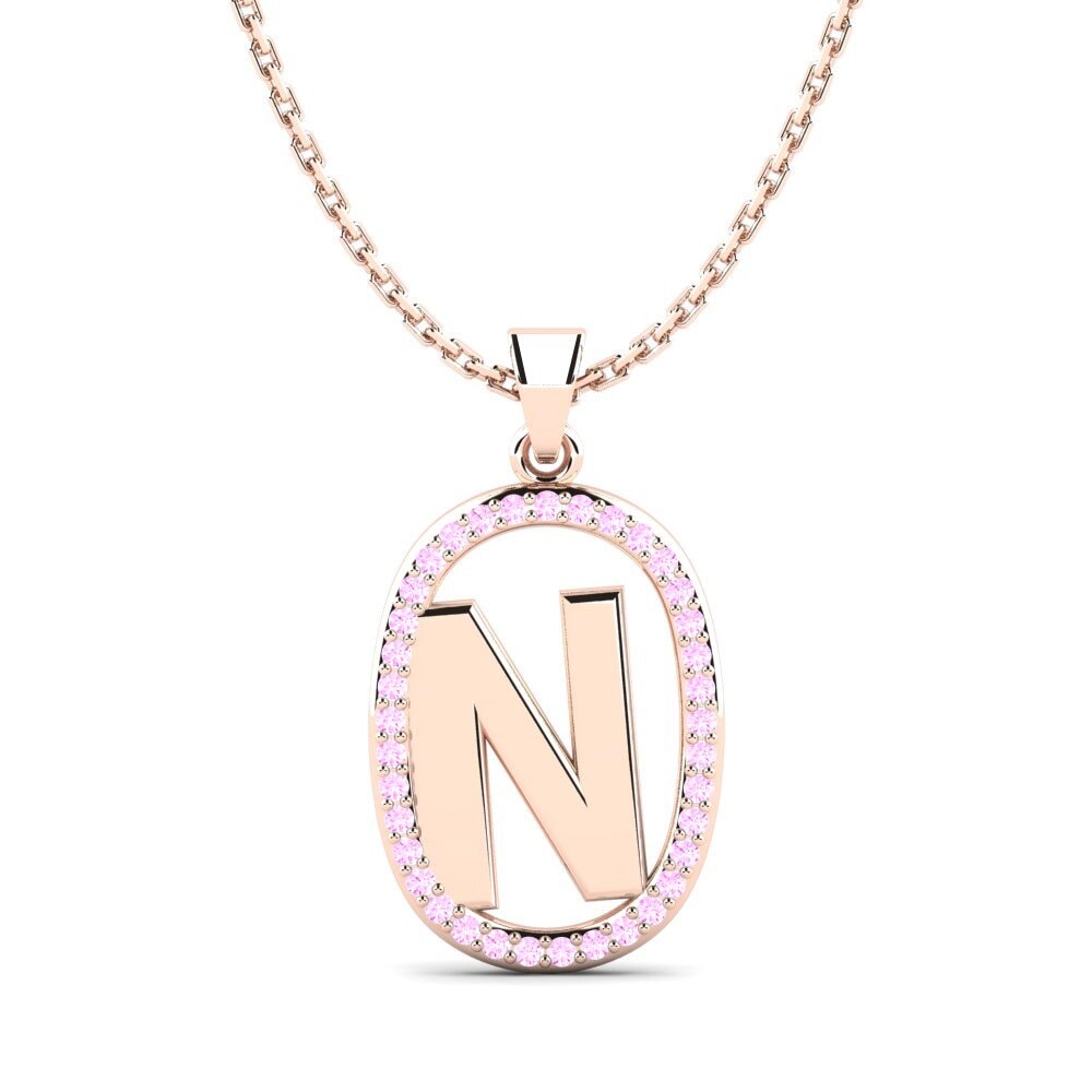 Rotgold 585 Rosa Saphir Damen anhänger Bettye N