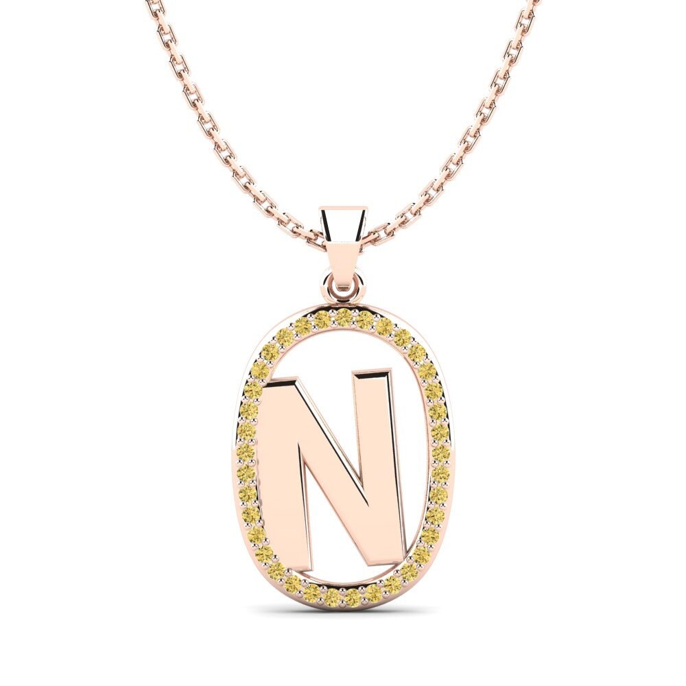 Rotgold 585 Gelber Diamant Damen anhänger Bettye N