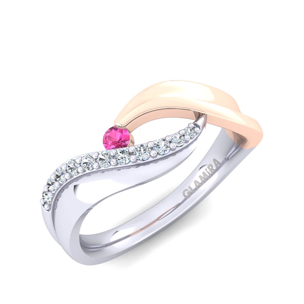 18ct White & Rose Gold Pink Tourmaline Ring Beyonce