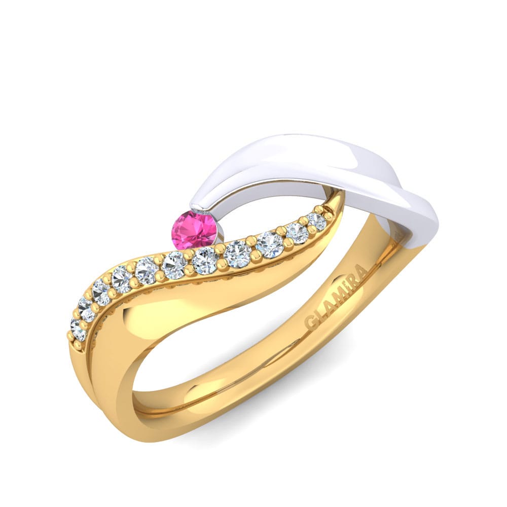 9ct Yellow & White Gold Pink Tourmaline Ring Beyonce