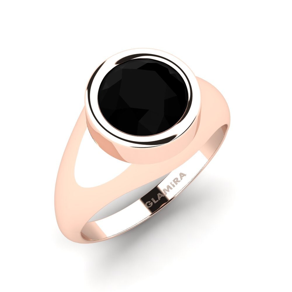 Oro Rosso 750 Zaffiro Nero Anello da uomo Bhakta