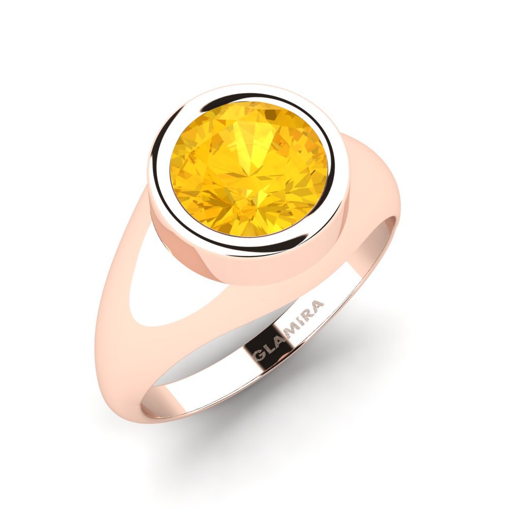 Oro Rosso 585 Citrino Anello da uomo Bhakta