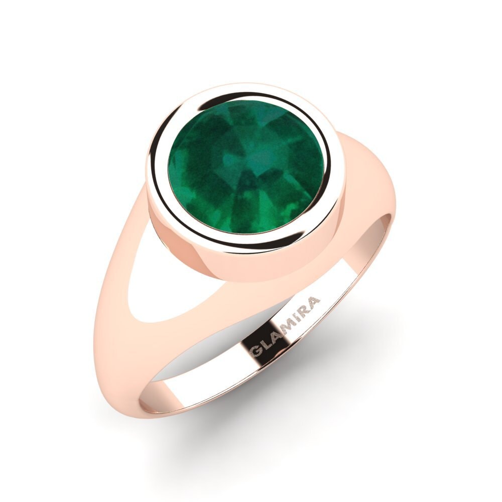 18k Oro Rosa Esmeralda Anillo de Hombre Bhakta