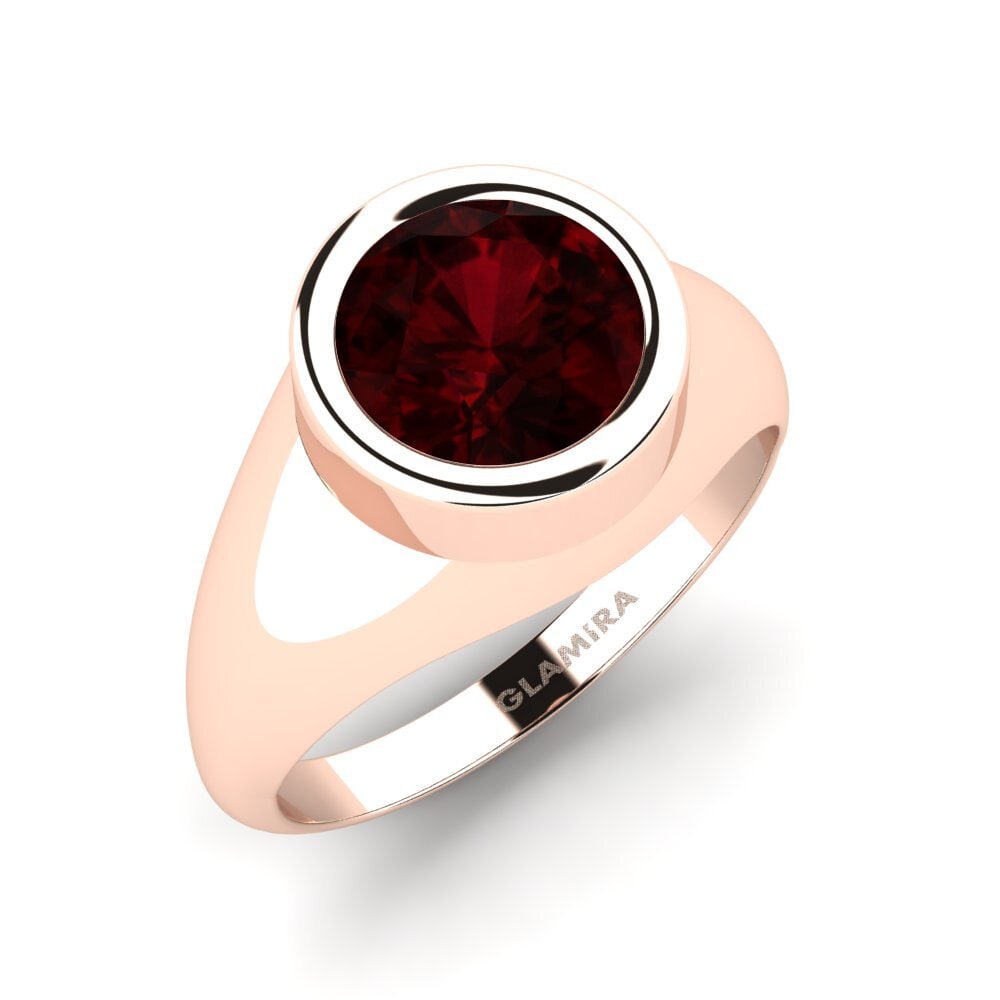 Oro Rosso 750 Granato Anello da uomo Bhakta
