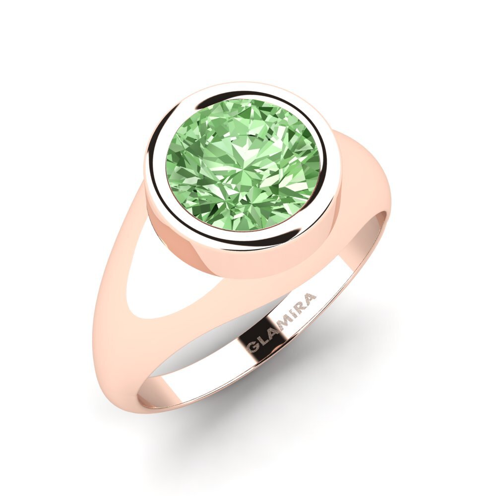 Oro Rosso 375 Diamante Verde Anello da uomo Bhakta