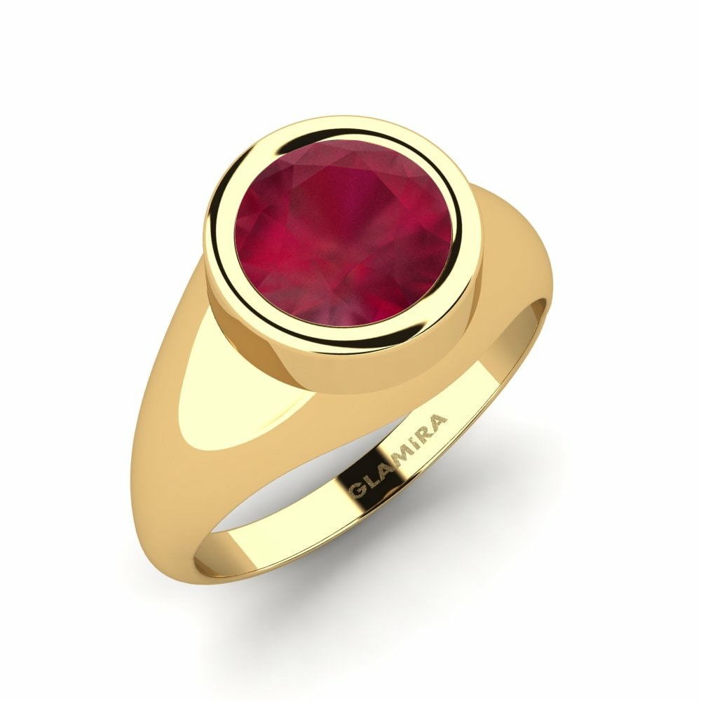 Anillo de oro con rubi para hombre hotsell
