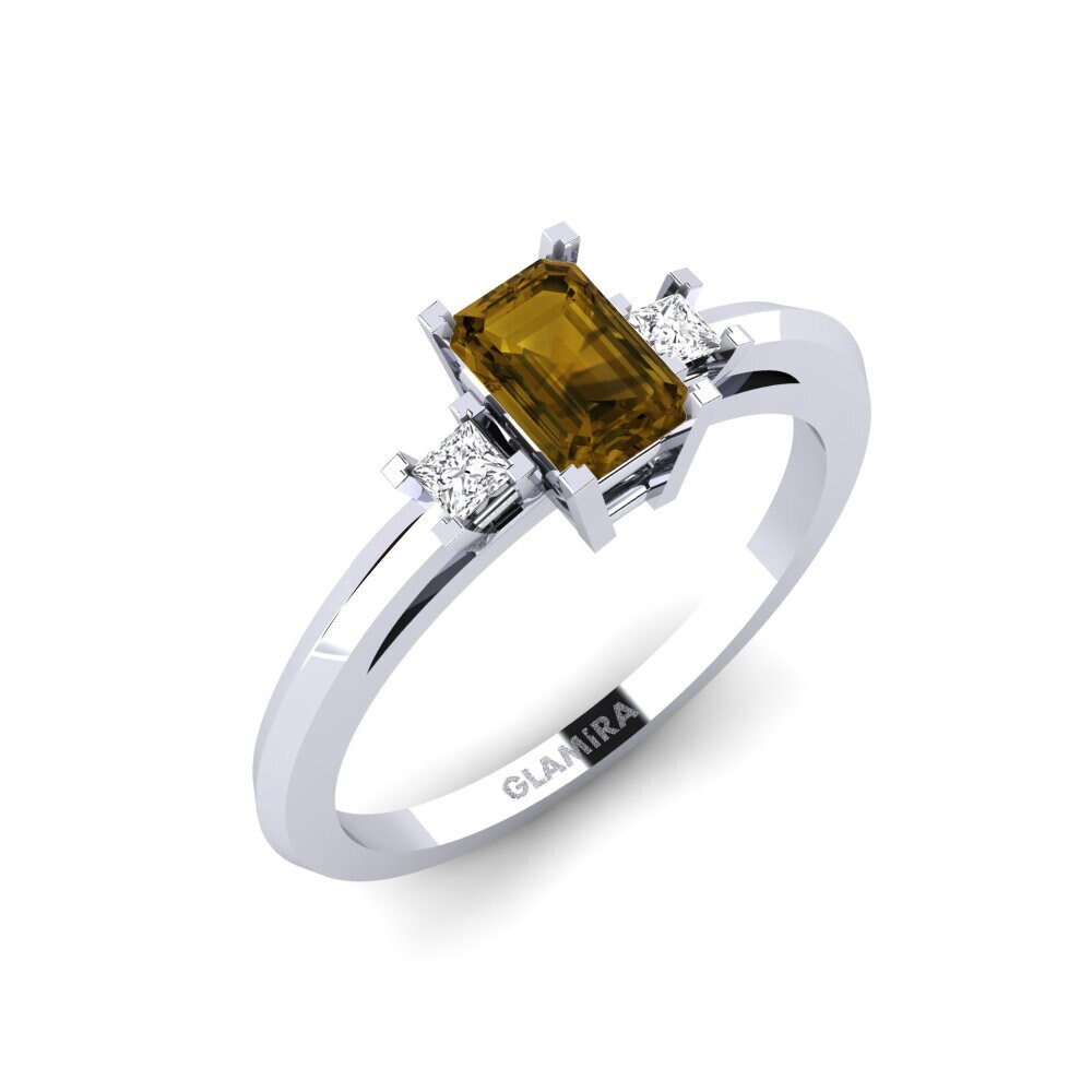 Brown Zircon Engagement Ring Biarritz