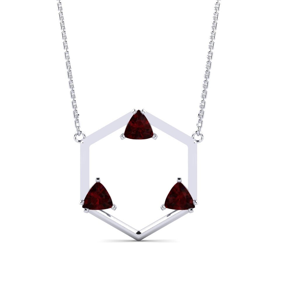 Trillion Garnet Women's Necklace Bicoir