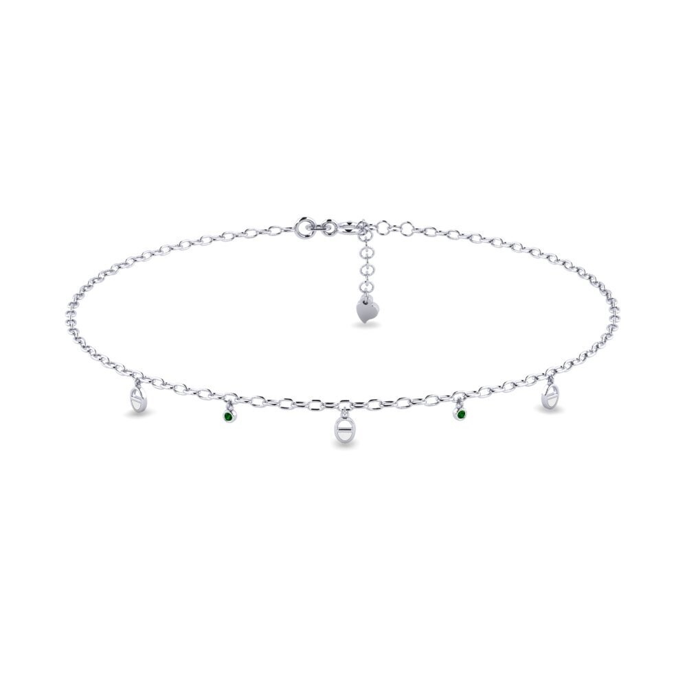 Circonita Verde Tobillera de mujer Bicone