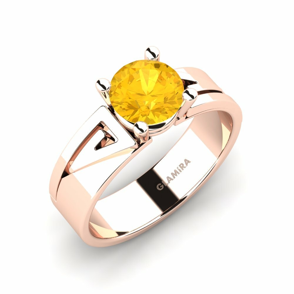 9k Rose Gold Citrine Engagement Ring Biddie