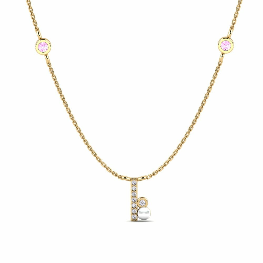 Pink Sapphire Necklace Biely