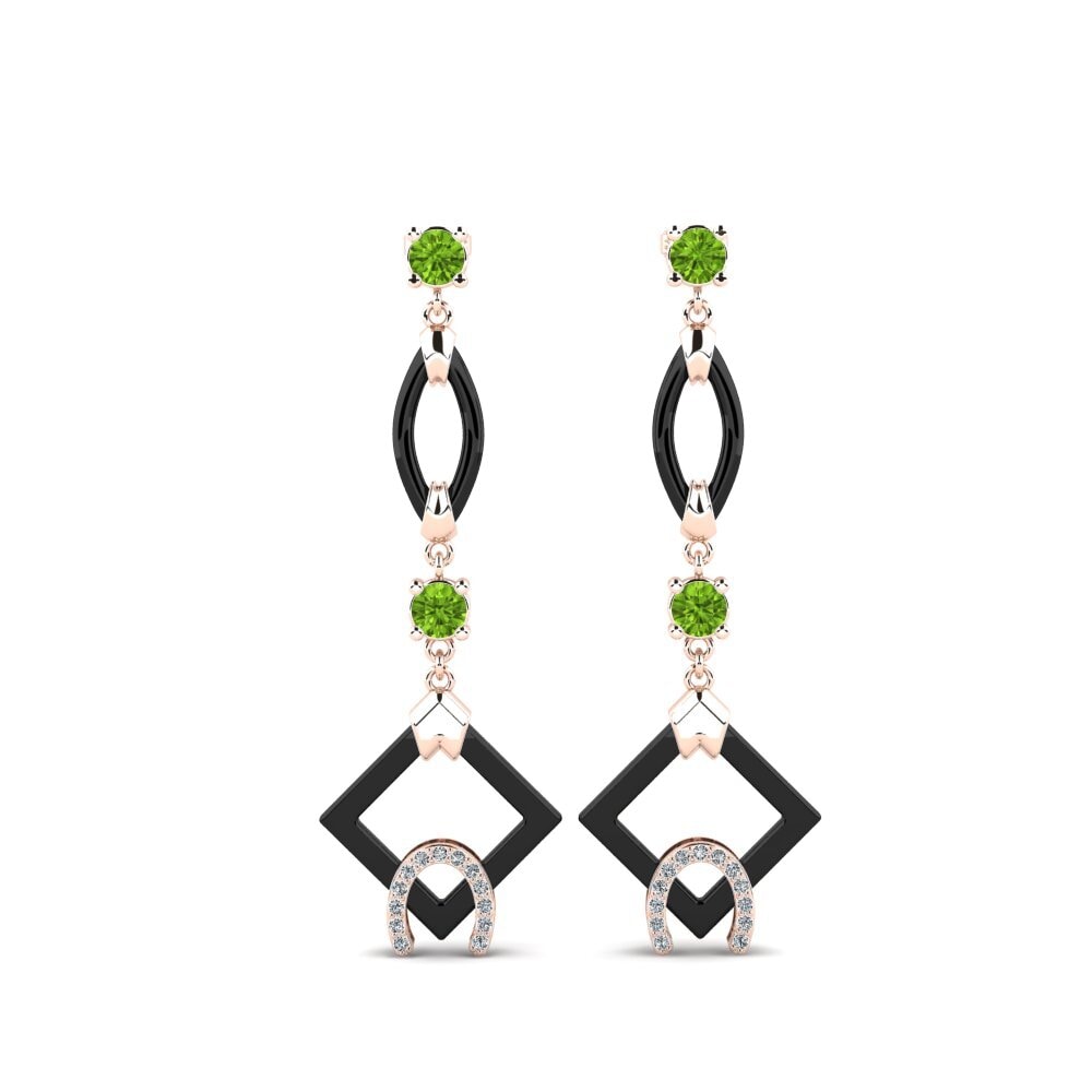 14ct Rose Gold Peridot Women's Earring Bigley