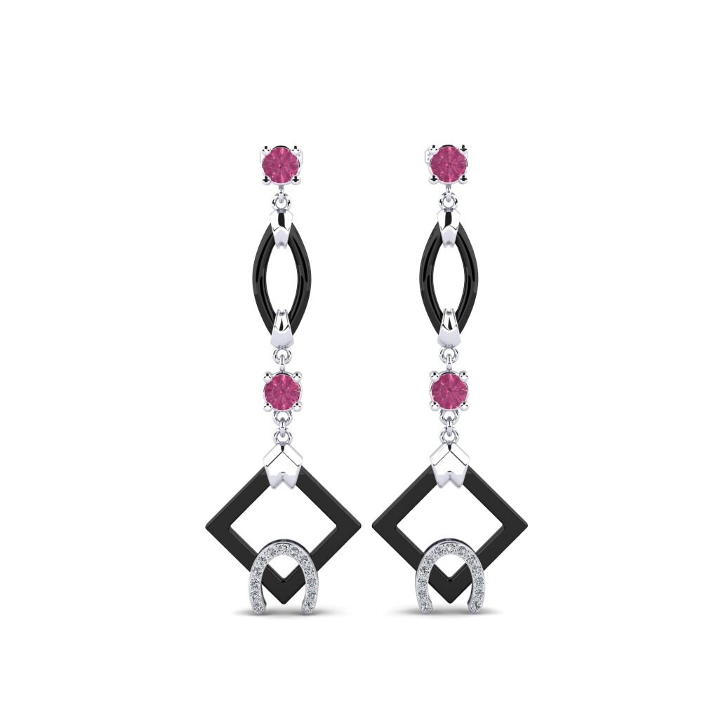 950 Platinum Pink Tourmaline Women's Earring Bigley
