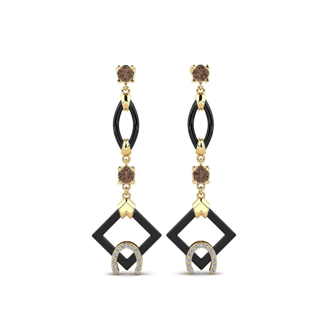 Round Smoky Quartz Women's Earring Bigley