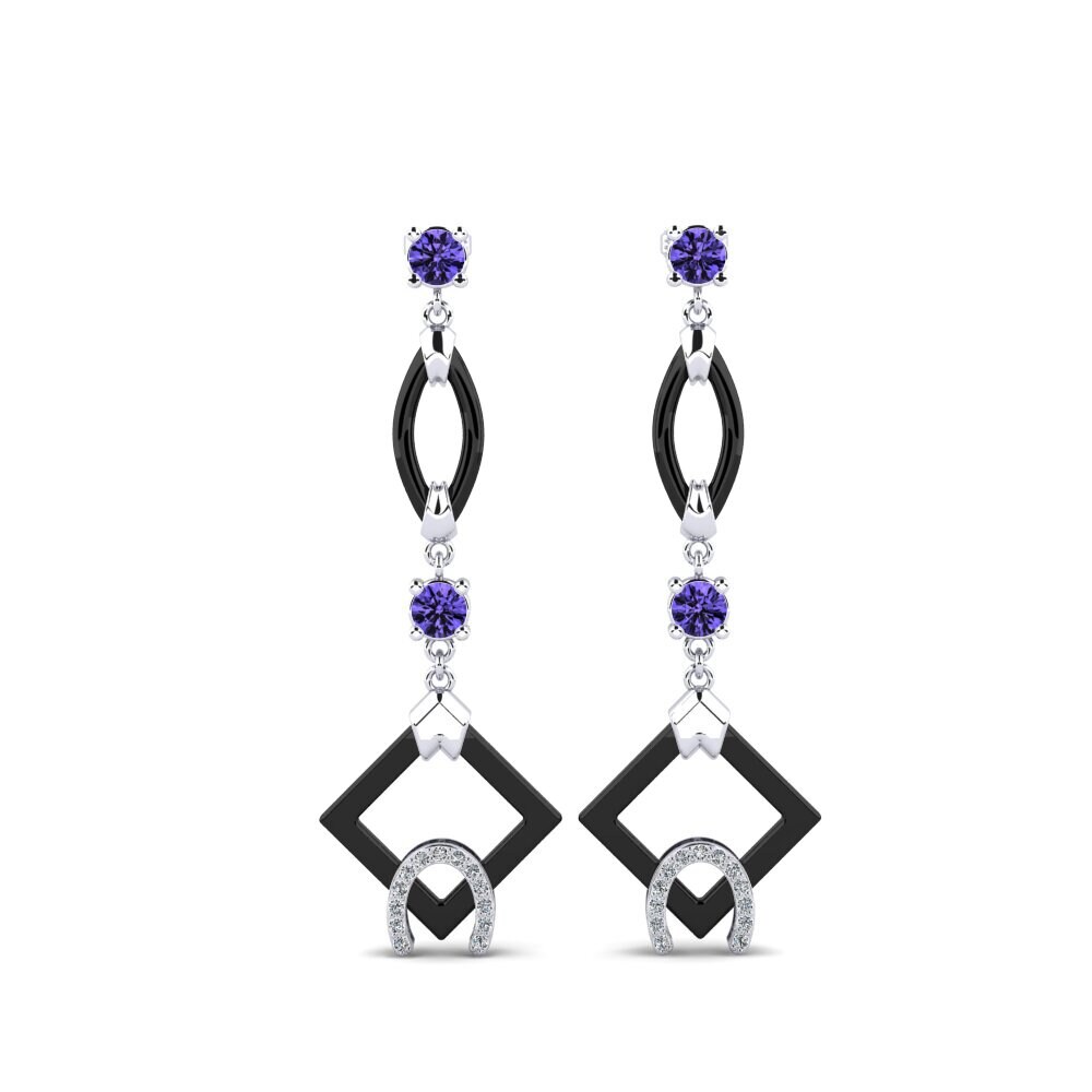 950 Platinum Tanzanite Women's Earring Bigley