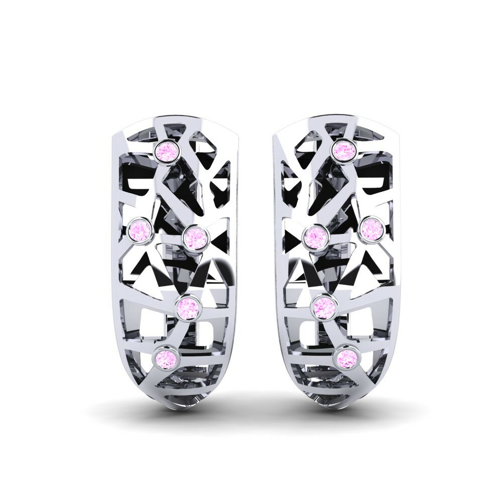 Roze Saffier Dames Oorbellen Bijou