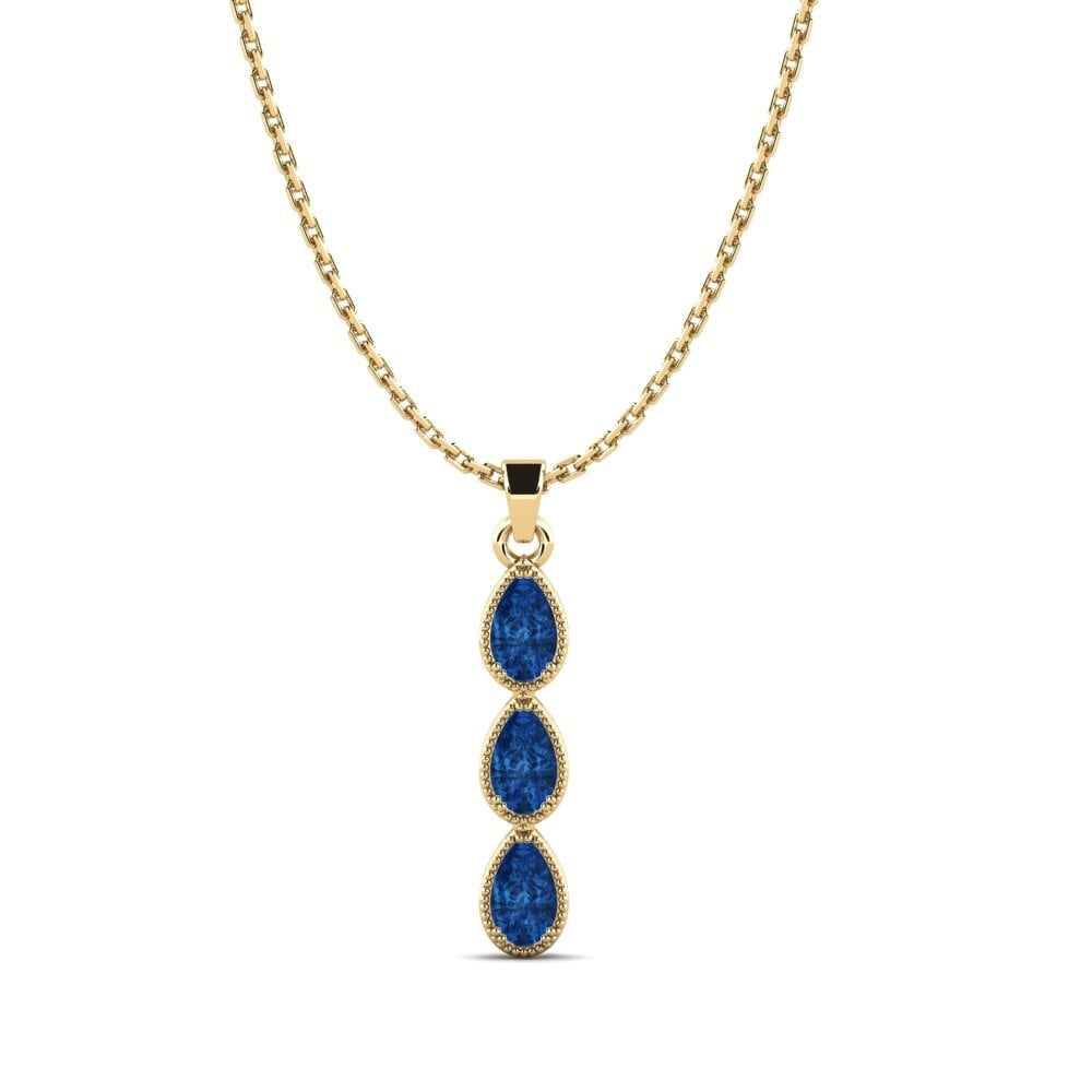 Giọt Nước Đá Zirconia Xanh Lam Mặt dây chuyền nữ Bilfa
