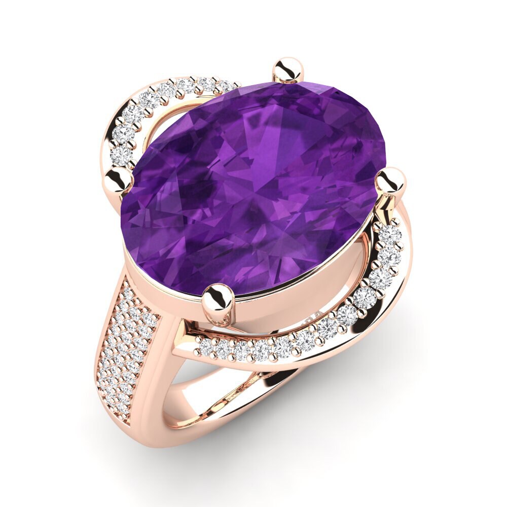 14k Rose Gold Amethyst Ring Billi